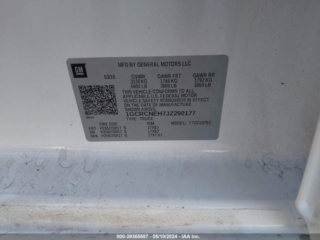 Chevrolet Silverado 1500 Wt 2018 1GCRCNEH7JZ290177 Image 9