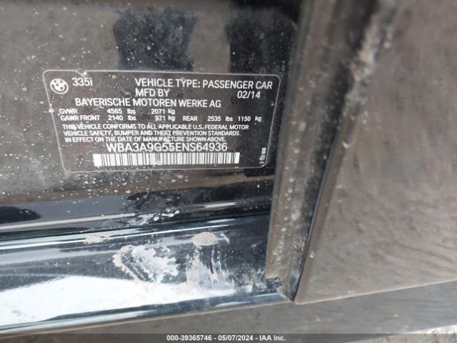 WBA3A9G55ENS64936 BMW 335i