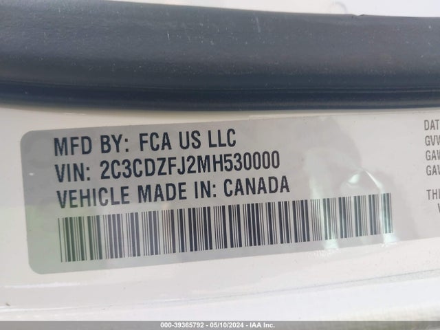 2C3CDZFJ2MH530000 Dodge Challenger R/t Scat Pack
