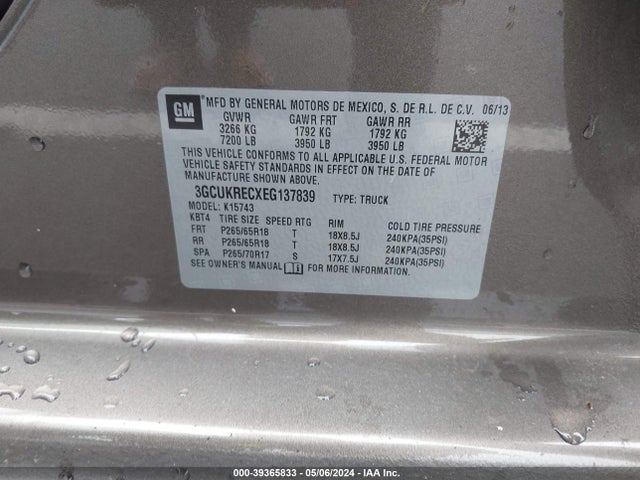 Chevrolet Silverado 1500 2lt 2014 3GCUKRECXEG137839 Image 9