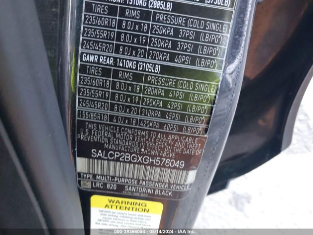 SALCP2BGXGH576049 Land Rover Discovery Sport Se