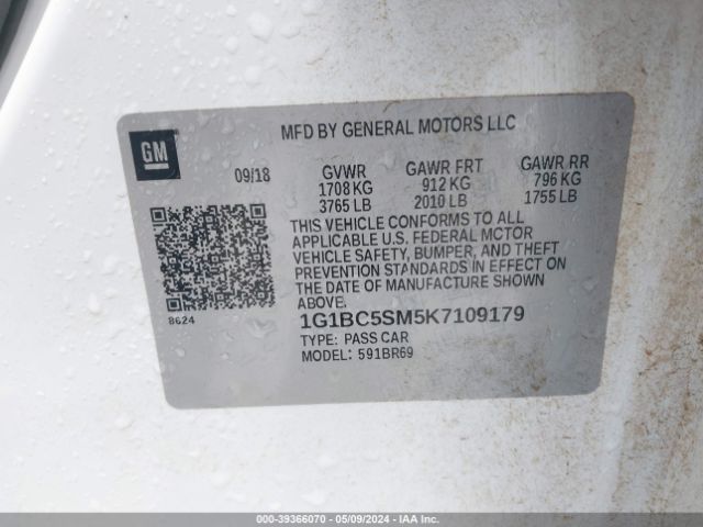 1G1BC5SM5K7109179 Chevrolet CRUZE LS