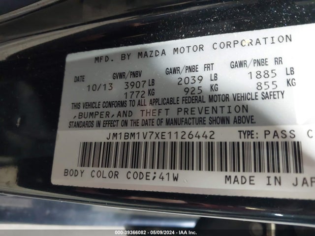 Mazda Mazda3 I Touring 2014 JM1BM1V7XE1126442 Image 9