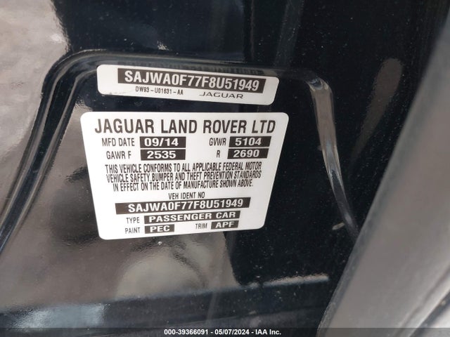 2015 JAGUAR XF SAJWA0F77F8U51949 Photo 8