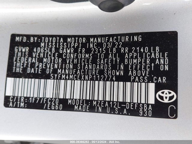 Toyota Corolla Se 6mt 2022 5YFM4MCEXNP112774 Image 9