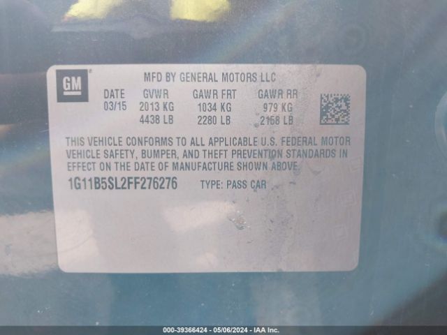 1G11B5SL2FF276276 Chevrolet MALIBU LS