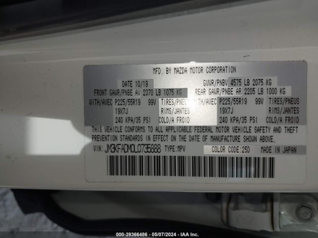 JM3KFADM0L0735888 Mazda Cx-5 Grand Touring