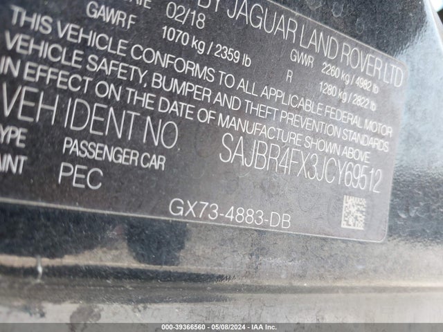 2018 JAGUAR XF SAJBR4FX3JCY69512 Photo 8