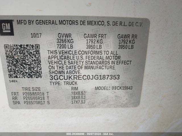 Chevrolet Silverado 1500 2lt 2018 3GCUKREC0JG187353 Image 9