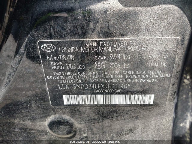 Hyundai Elantra Value Edition 2018 5NPD84LFXJH333408 Image 9