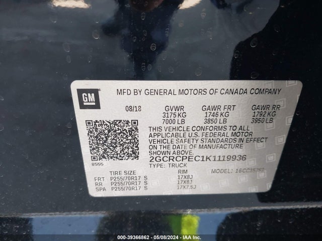 Chevrolet Silverado 1500 Ld Lt 2019 2GCRCPEC1K1119936 Image 9