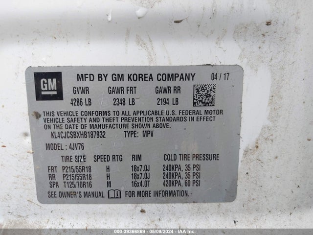 Buick Encore Essence 2017 KL4CJCSBXHB187932 Image 9