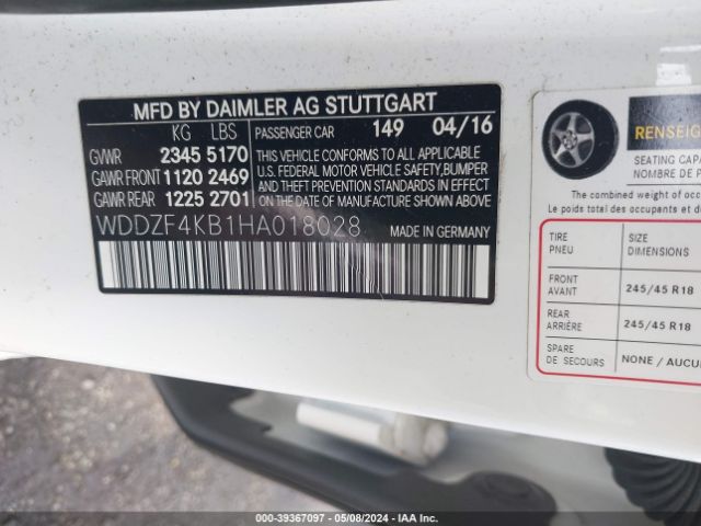 WDDZF4KB1HA018028 Mercedes-Benz E 300 4matic