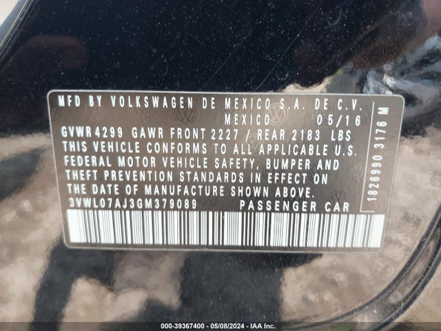 3VWL07AJ3GM379089 Volkswagen Jetta 1.8t Sel