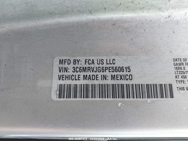 3C6MRVJG6PE560615 RAM Promaster 3500 Cargo Van High Roof 159 Wb Ext
