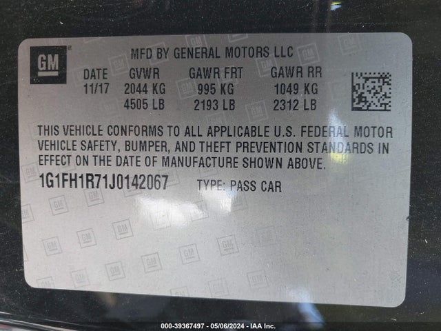 Chevrolet CAMARO 2SS 2018 1G1FH1R71J0142067 Image 9
