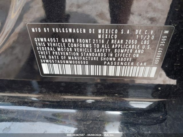 3VWG57AU6MM006590 Volkswagen Golf 1.4t Tsi
