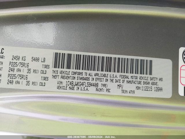 1C4BJWKG4FL594408 Jeep Wrangler Unlimited Sport Rhd