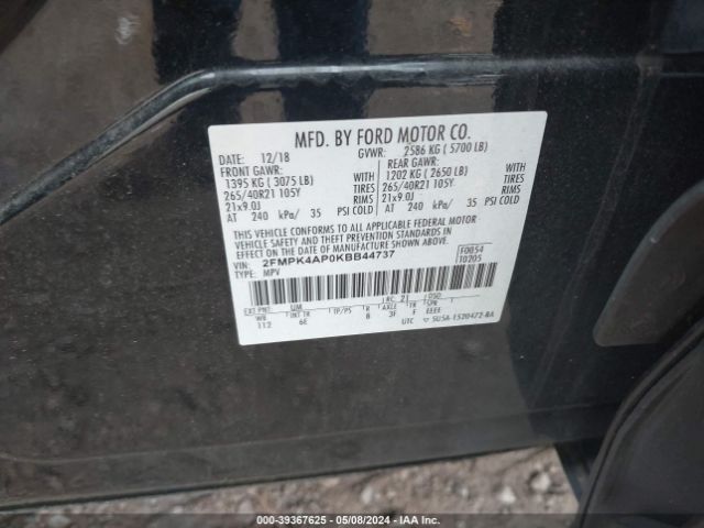 2FMPK4AP0KBB44737 Ford EDGE ST