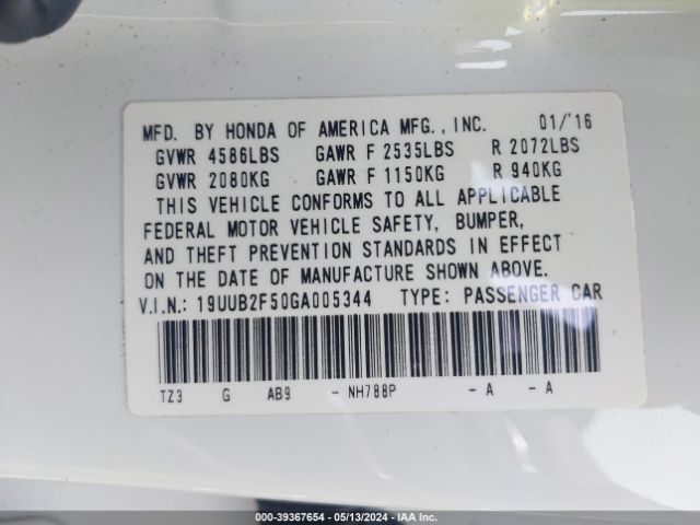 19UUB2F50GA005344 Acura Tlx V6 Tech