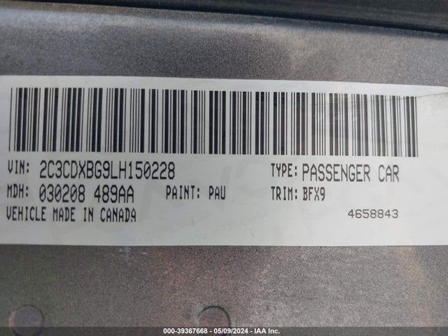 Dodge Charger Sxt Rwd 2020 2C3CDXBG9LH150228 Image 9