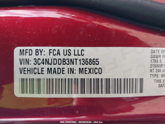 3C4NJDDB3NT136865 Jeep Compass Trailhawk 4x4