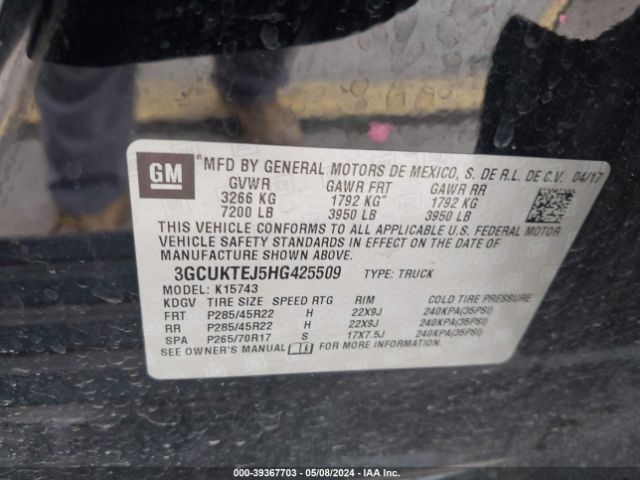 3GCUKTEJ5HG425509 Chevrolet Silverado 1500 High Country