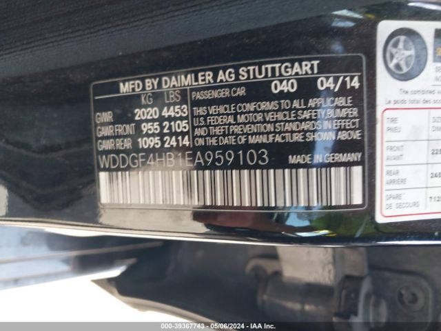 WDDGF4HB1EA959103 Mercedes-Benz C 250 Luxury/sport