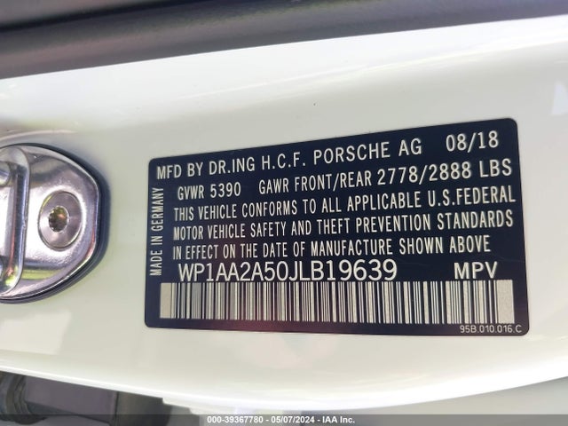 2018 PORSCHE MACAN WP1AA2A50JLB19639 Photo 8