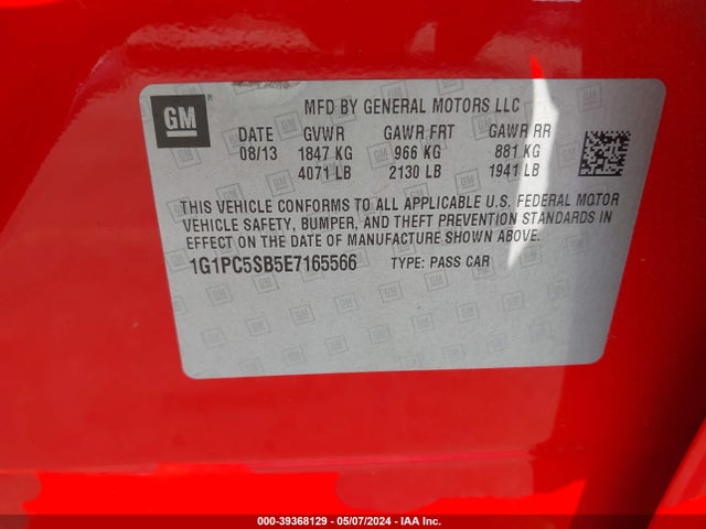 Chevrolet Cruze 1lt Auto 2014 1G1PC5SB5E7165566 Image 9