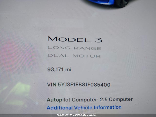 Tesla Model 3 Long Range/performance 2018 5YJ3E1EB8JF085400 Image 7