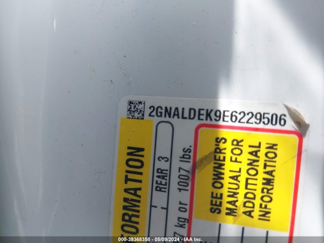 Chevrolet Equinox Ltz 2014 2GNALDEK9E6229506 Image 9