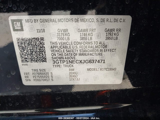 GMC Sierra 1500 Slt 2018 3GTP1NECXJG637471 Image 9