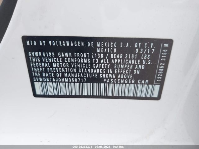3VWDB7AJ0HM358717 Volkswagen Jetta 1.4t Se