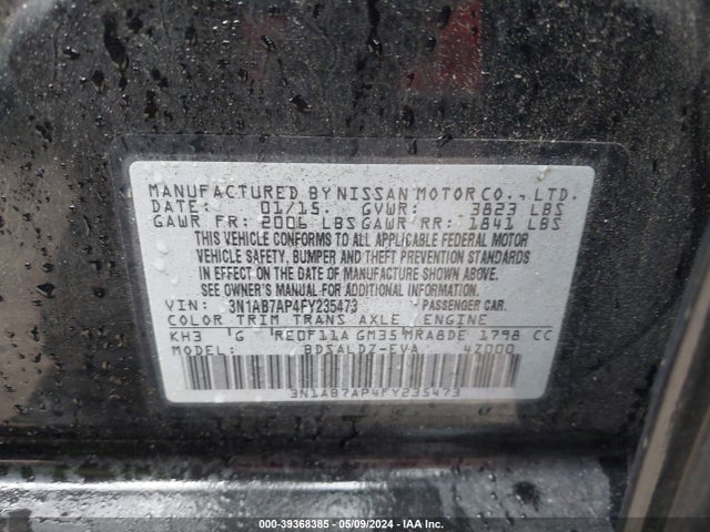 Nissan SENTRA SV 2015 3N1AB7AP4FY235473 Image 9