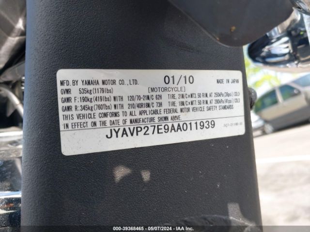 2010 YAMAHA XV1900 JYAVP27E9AA011939 Photo 9