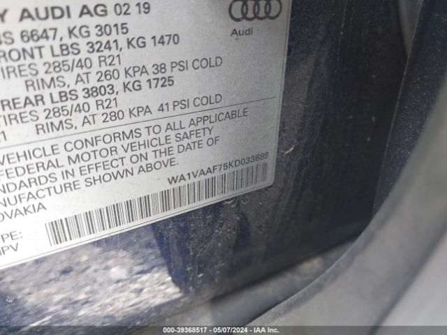 WA1VAAF75KD033689 Audi Q7 55 Premium