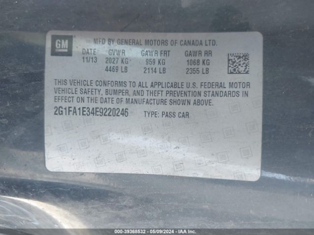 2G1FA1E34E9220246 Chevrolet Camaro 2ls