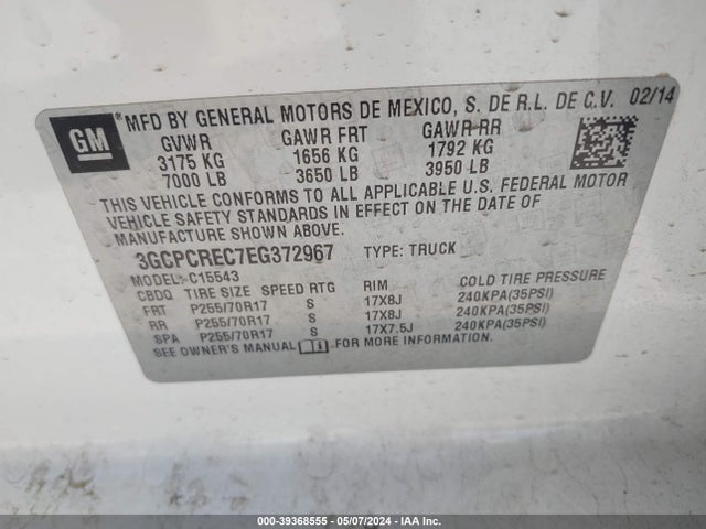 Chevrolet Silverado 1500 1lt 2014 3GCPCREC7EG372967 Image 9