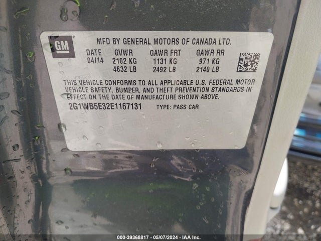 Chevrolet Impala Limited Lt 2014 2G1WB5E32E1167131 Image 9