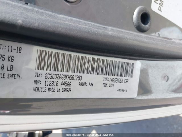2C3CDZAG8KH561793 Dodge Challenger Sxt