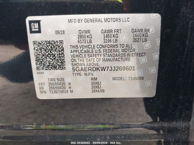 5GAERDKW7JJ269601 Buick Enclave Avenir