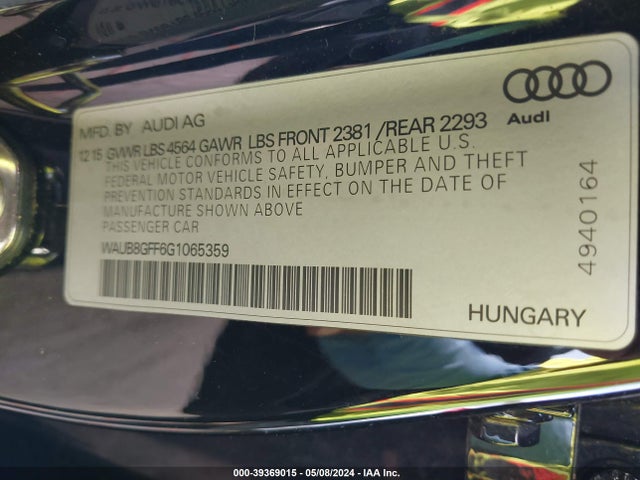 WAUB8GFF6G1065359 Audi A3 2.0t Premium