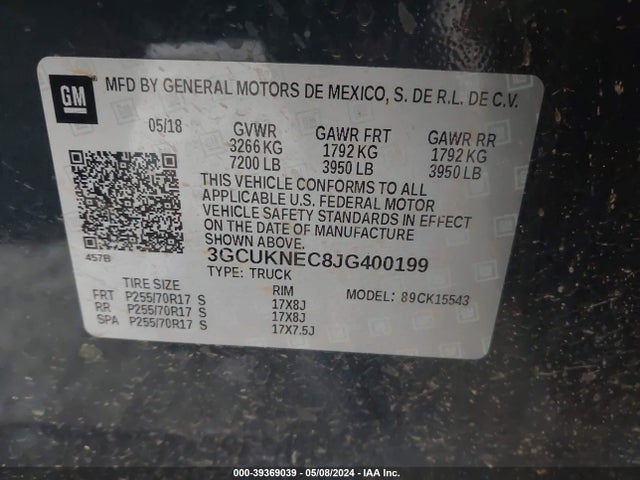 Chevrolet Silverado 1500 Wt 2018 3GCUKNEC8JG400199 Image 9