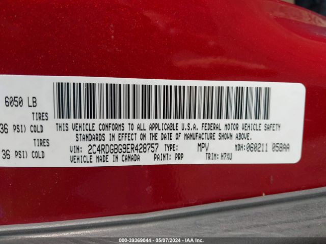 2C4RDGBG9ER428757 Dodge Grand Caravan Se