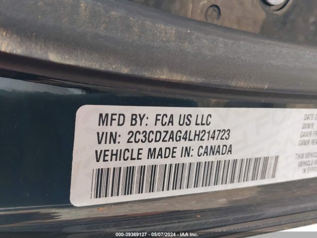 2020 DODGE CHALLENGER 2C3CDZAG4LH214723 Photo 8