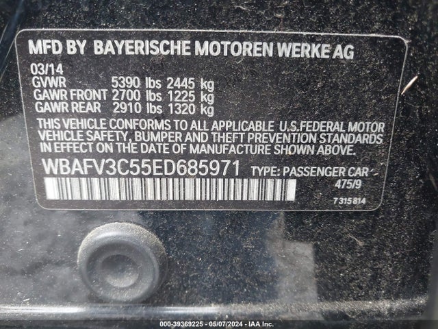 BMW 535d Xdrive 2014 WBAFV3C55ED685971 Image 9