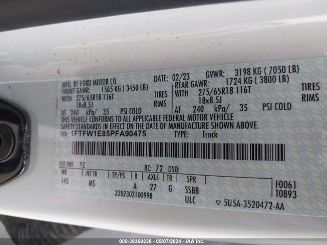 Ford F-150 Xlt 2023 1FTFW1E85PFA90475 Image 9