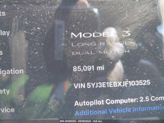 5YJ3E1EBXJF103525 Tesla Model 3 Long Range/performance