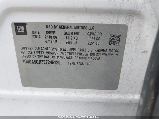 1G4GA5GR3EF246120 Buick Lacrosse